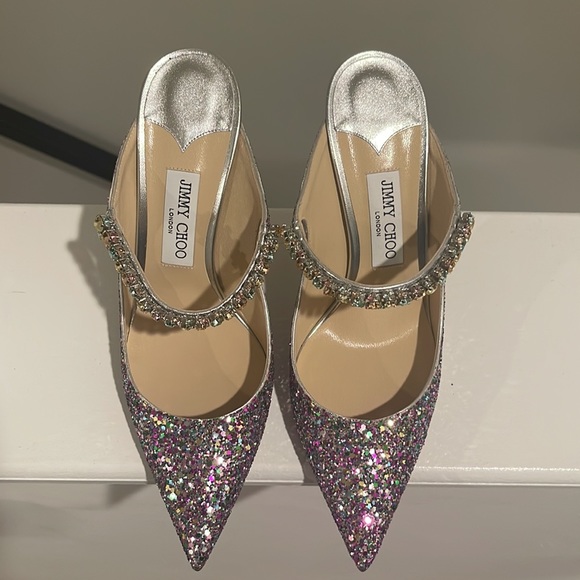 Jimmy Choo Bing 100 Sparkly Mules Size 41 - Picture 14 of 17